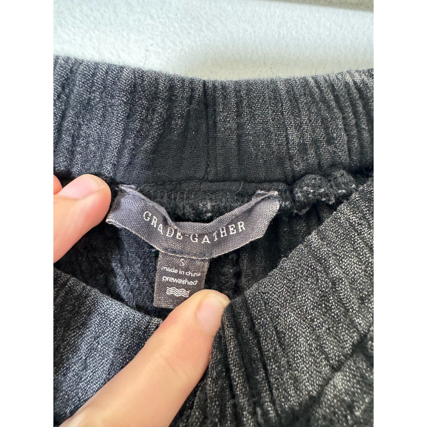 Grade & Gather Dark Gray Gauze Pants and Top Set Sz S