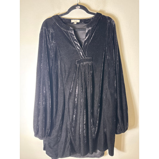Easel Black Velvet Baby Doll Dress Sz L