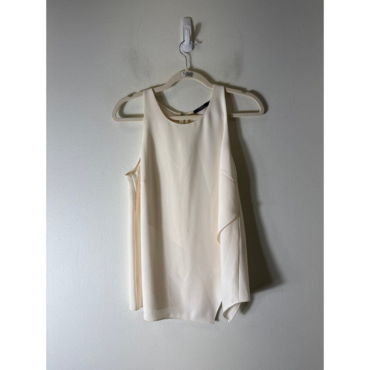 Polo Off White Sleeveless Asymmetrical Top Sz 6