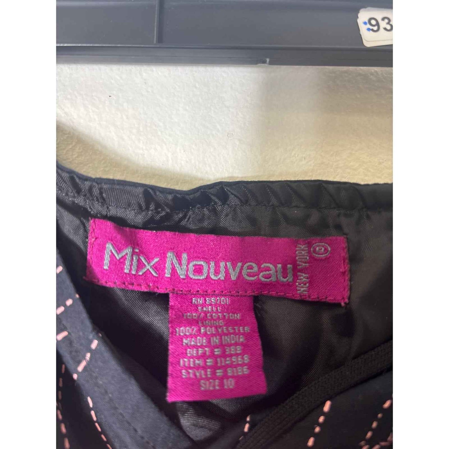 Mix Nouveau Black Pink Embroidered A-Line Knee Length Skirt Sz 10