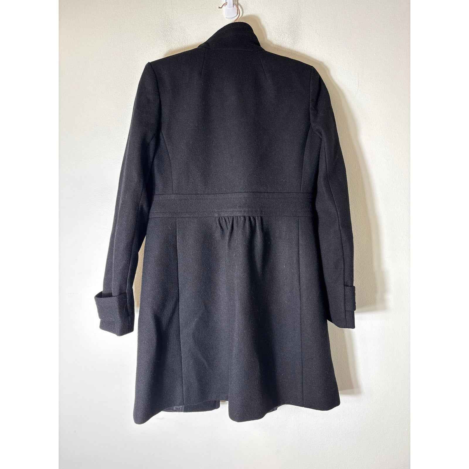 J.Crew Black Wool Blend Winer Coat Sz 4