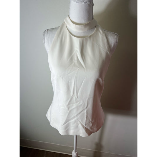 Cushnie Et Ochs Cream Sleeveless Choker Cutout Top sz 6