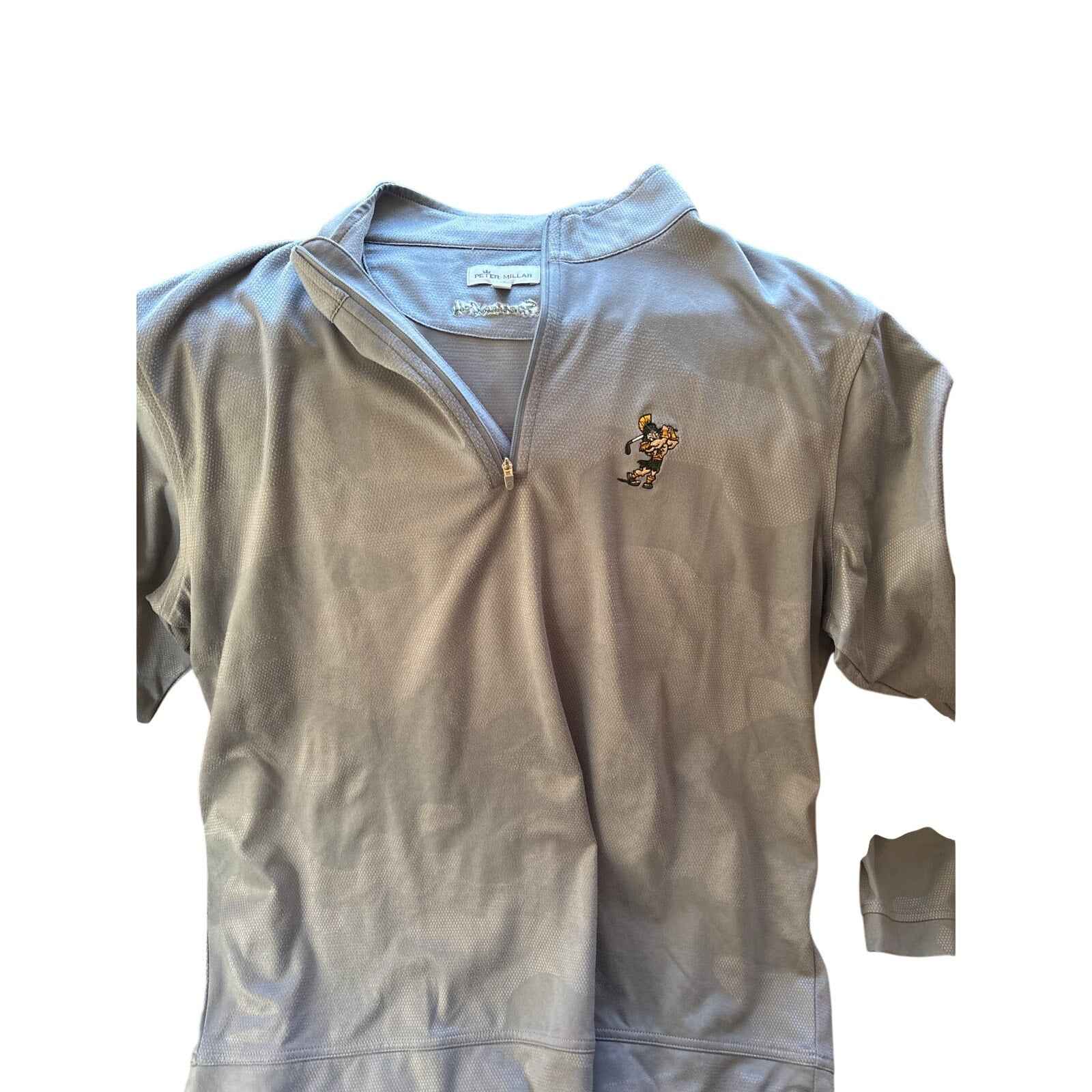 Men's Peter Millar Medium Gray Spartan Long Sleeve Quarter Zip Pullover Sz XL