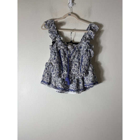 Saylor White Lavender Smocked Mini Skirt Set Sz xs