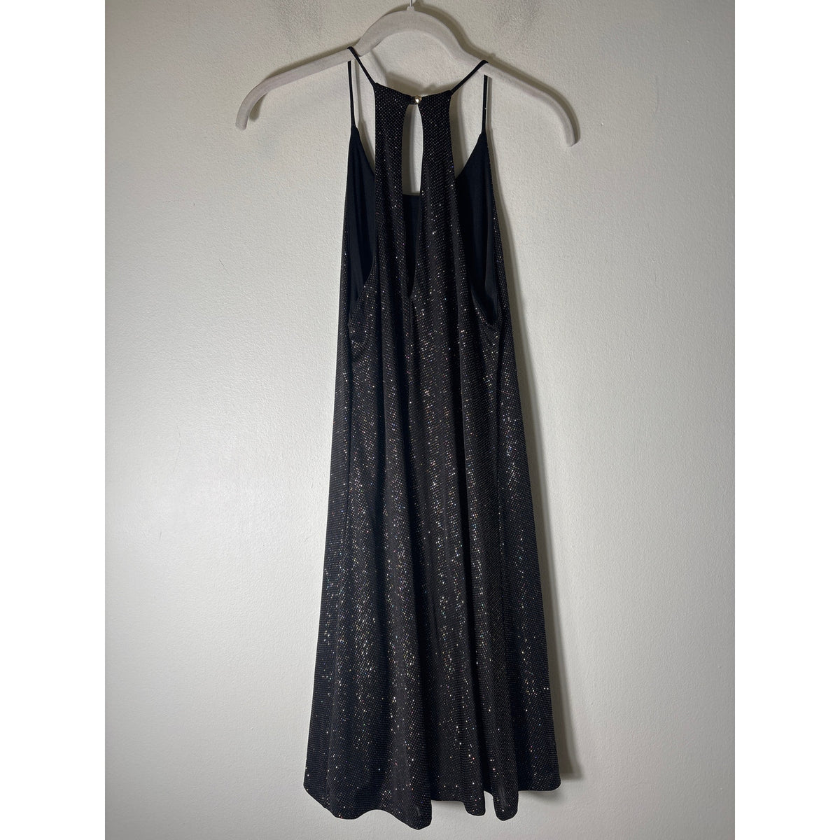 Everly Black With Shimmer Dots Cocktail Dress Sz M