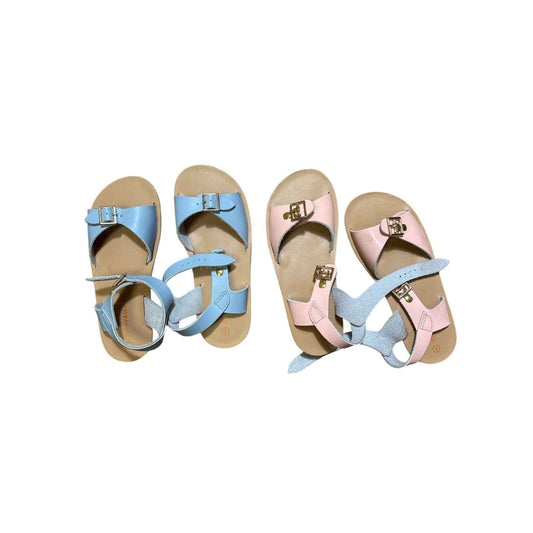 Bundle of 2 Pairs Of Girls Shrimp & Grits Kids Buckle Sandals Sz 1