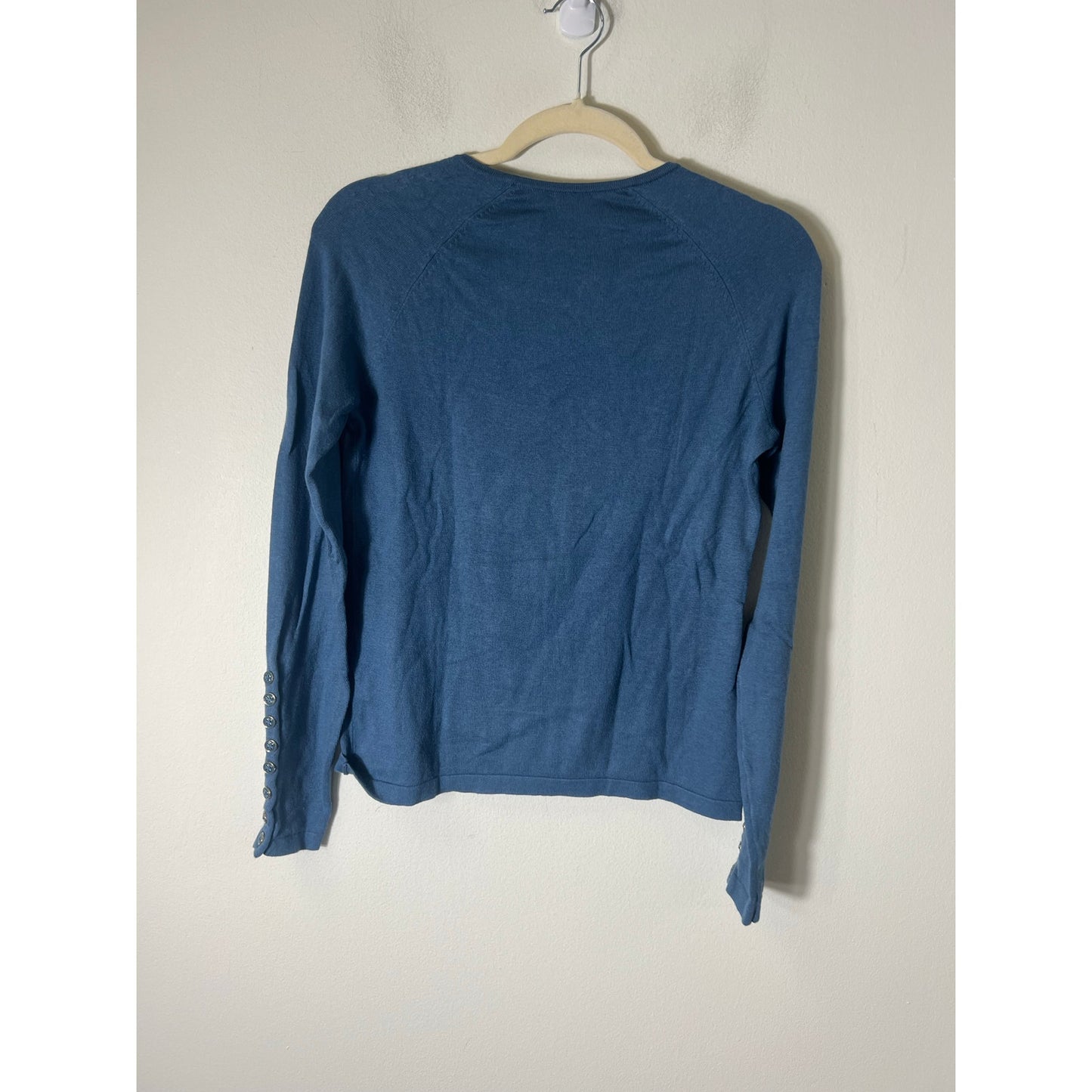 J. McLaughlin Blue Long Sleeve Cotton Blend Sweater Sz XS