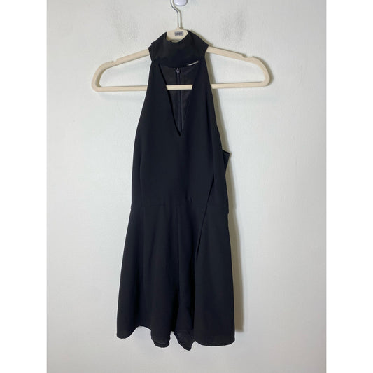 C/Meo Collective Black Dressy Halter Romper Sz XS