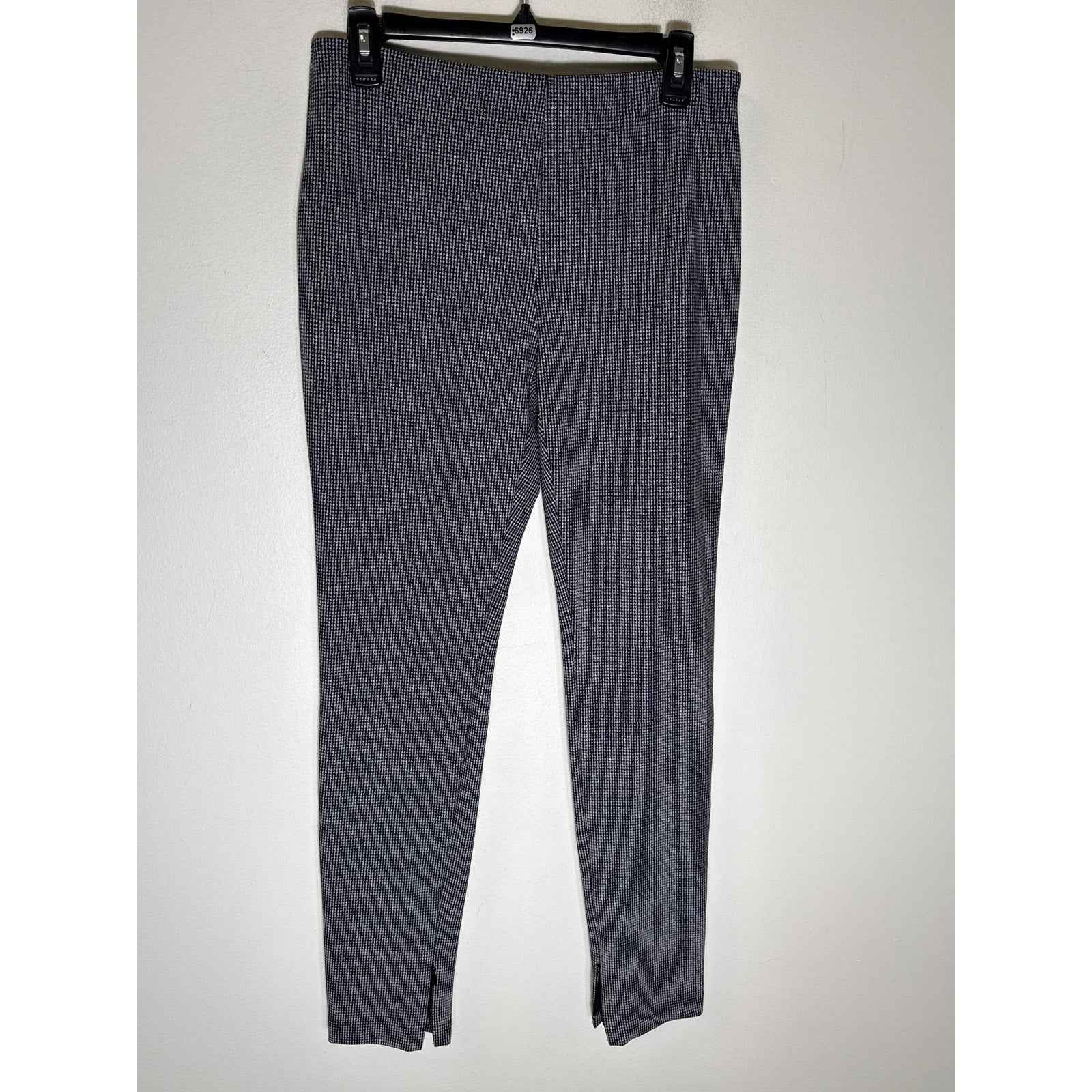 Theory Black White Houndstooth Pull On Ankle Pants sz 10