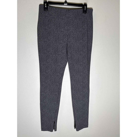 Theory Black White Houndstooth Pull On Ankle Pants sz 10
