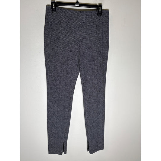 Theory Black White Houndstooth Pull On Ankle Pants sz 10