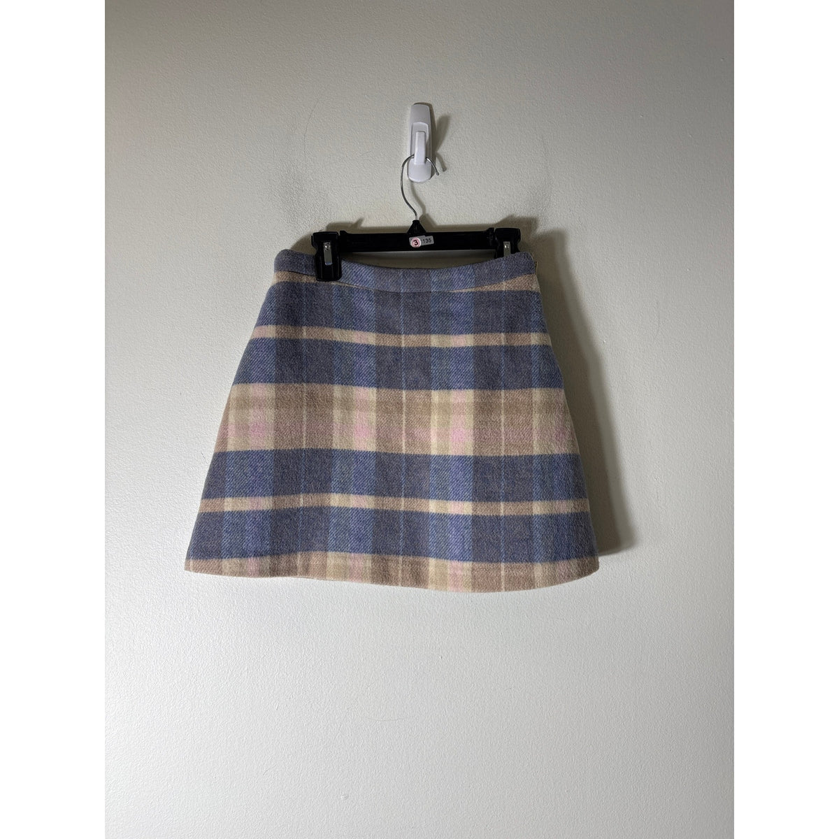Love Shack Fancy Blue Plaid A-Line Mini Skirt Sz 0