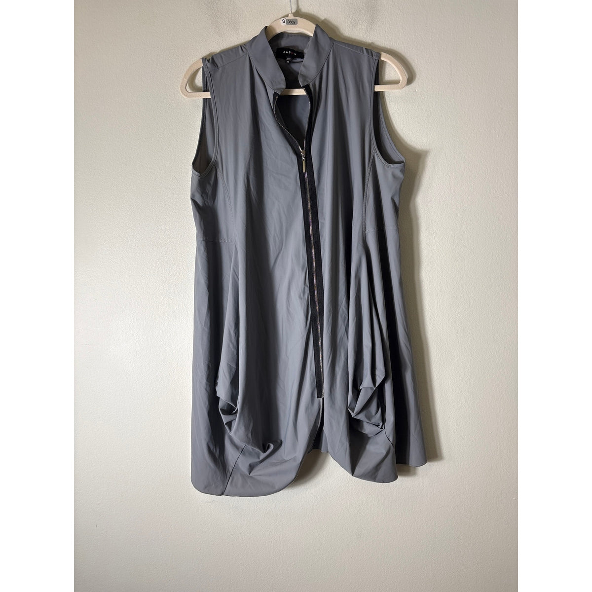 Jason Light Gray Zip Up Vest Sz M