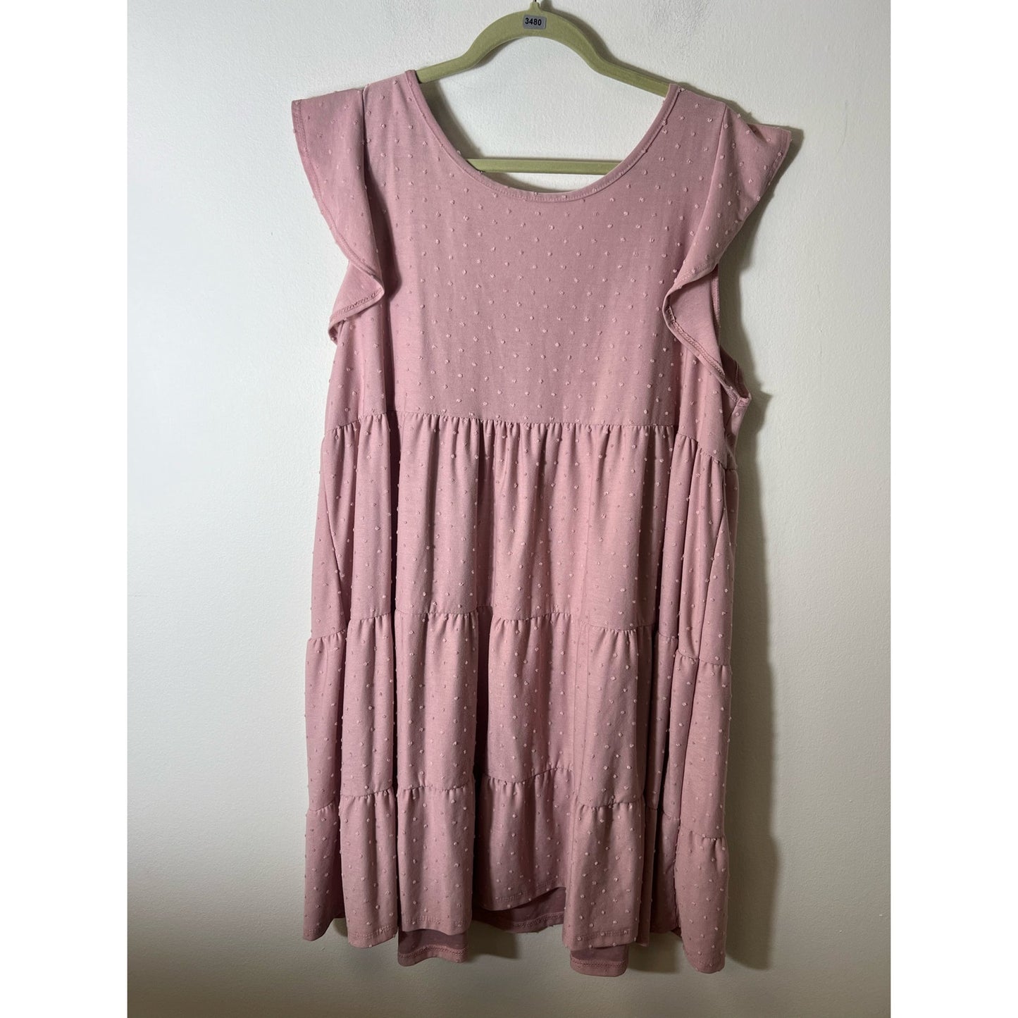 ChicSoul Pink Flutter Sleeve Knee Length Dress Sz 1X