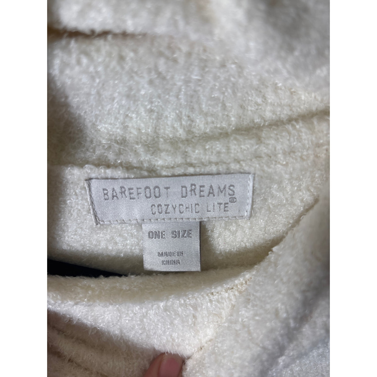Barefoot Dreams Cozychic Lite Off White Turtleneck Poncho Sz OS