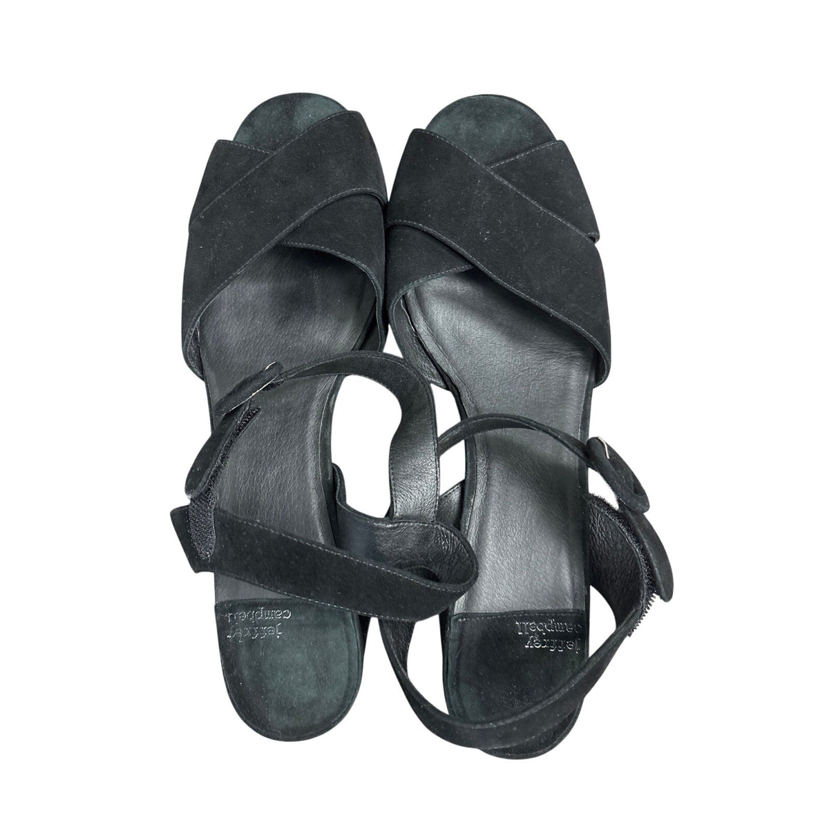 Jeffrey Campbell Black Criss Cross Suede Sandal Sz 11