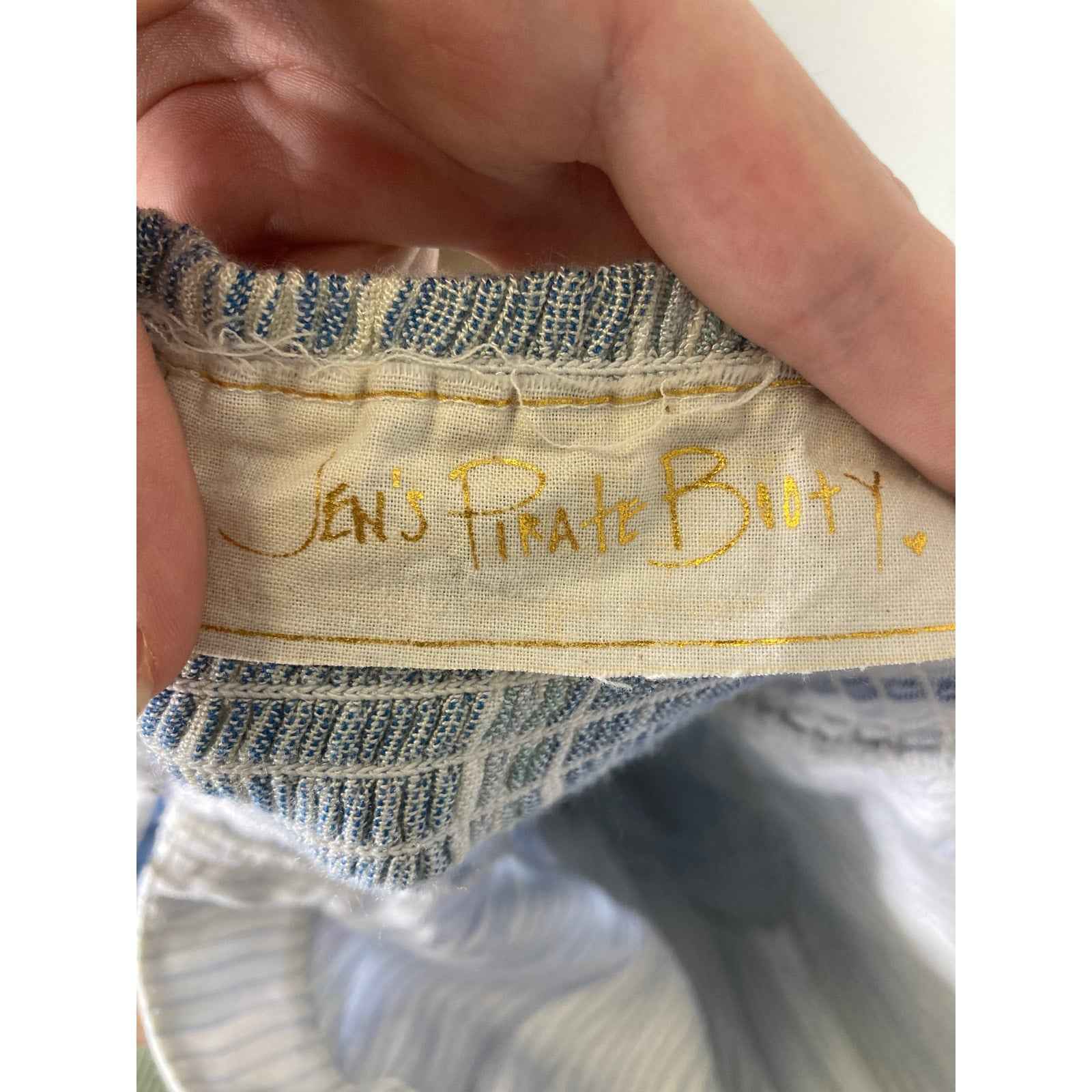 Jen's Pirates Booty Light Blue and White Viscose Resort Dress Sz XS