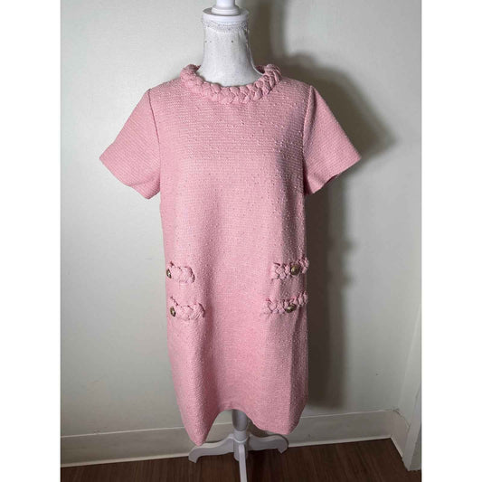 Tuckernuck Blossom Pink Jackie Tweed A-Line Mini Dress Sz L