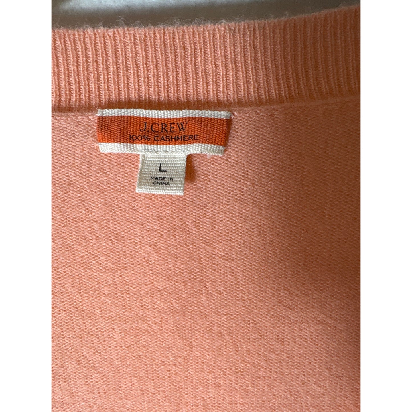 J. Crew Cantelope Long Sleeve Cashmere Sweater Sz L