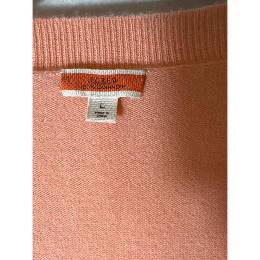 J. Crew Cantelope Long Sleeve Cashmere Sweater Sz L