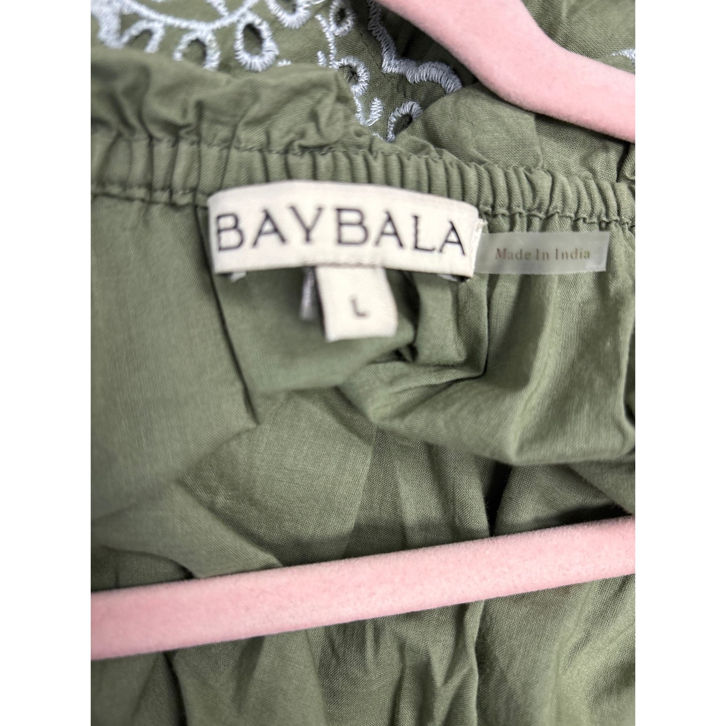 NWT Baybala Chartreuse Long Sleeve Cotton Maxi Dress Sz L