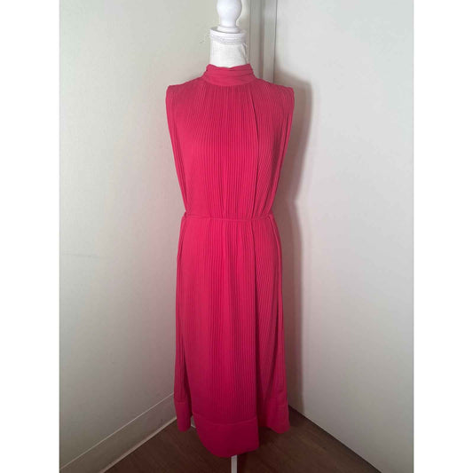 Milly Accordian Pleat Halter Maxi Dress Sz 4