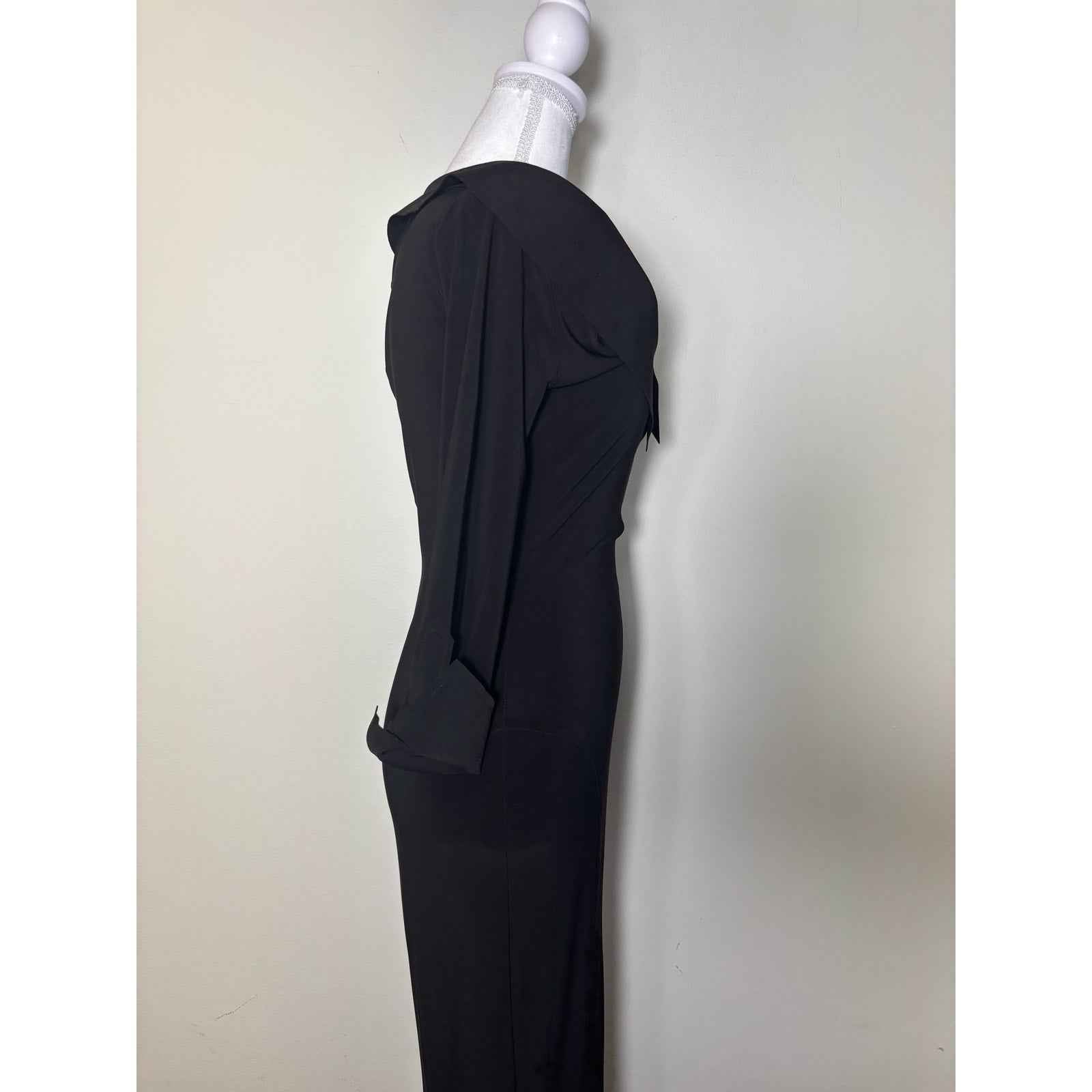 Norma Kamali Black Slinkyn Maxi Dress Sz XS