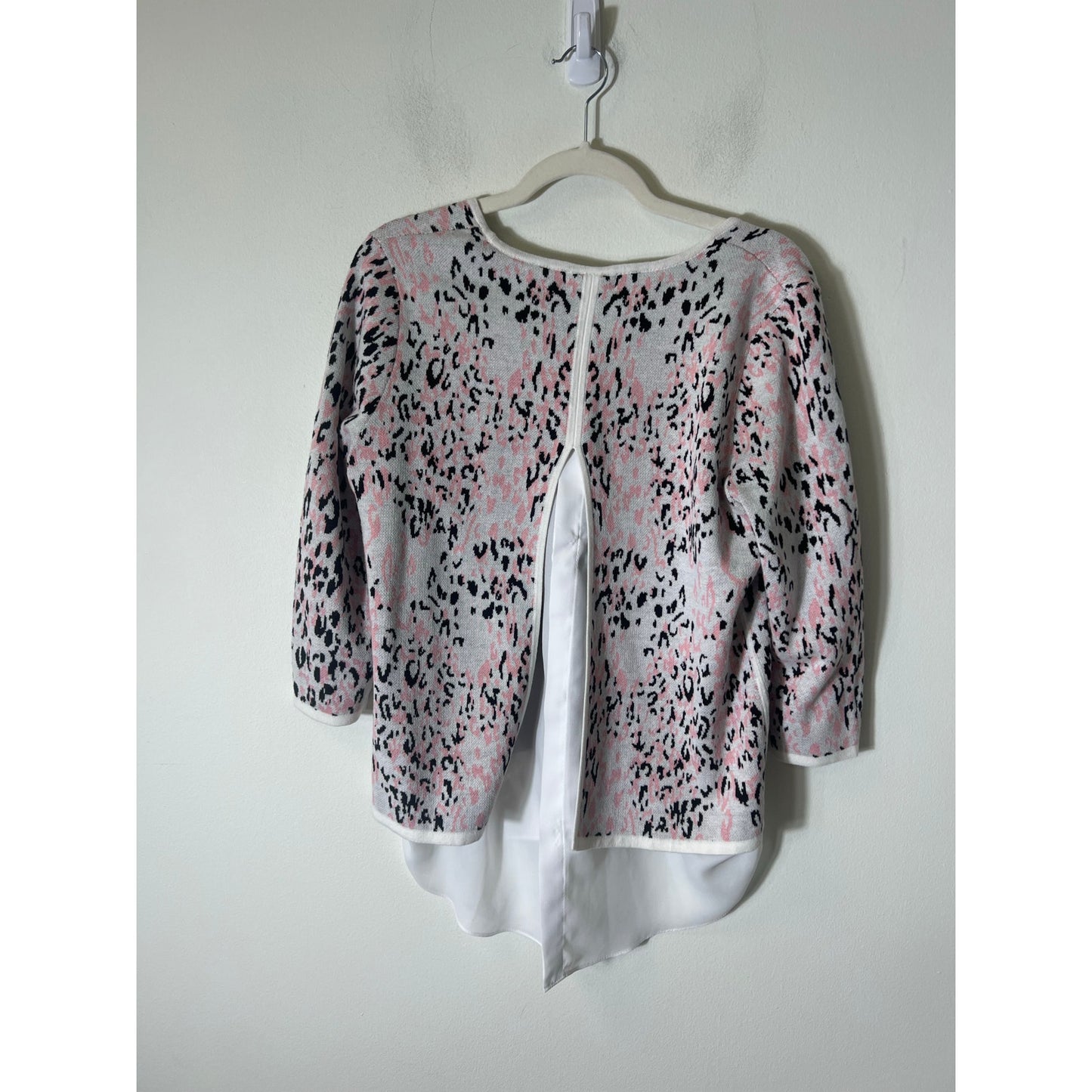 Tyler Boe Pink Black Long Sleeve Open Back Sweater/shirt Sz M