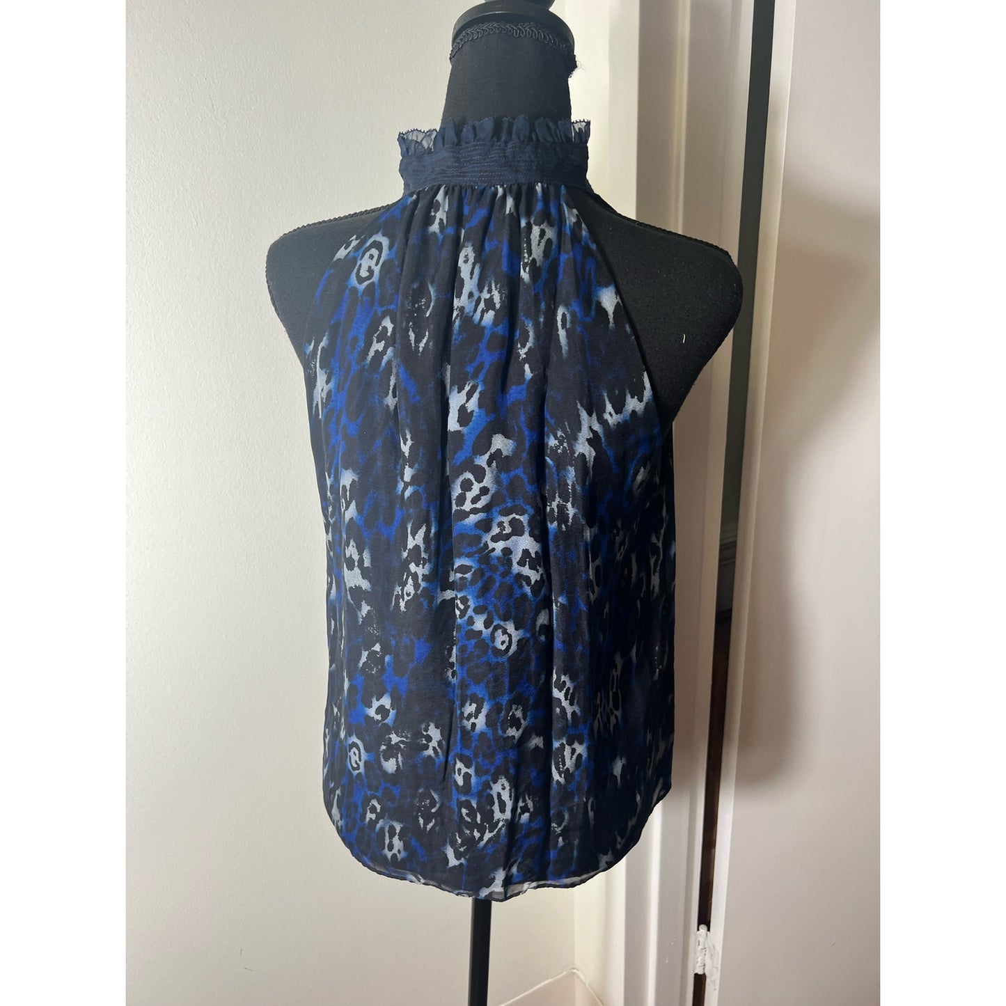 Ramy Brook Animal Print Silk High Neck Swing Tank size small