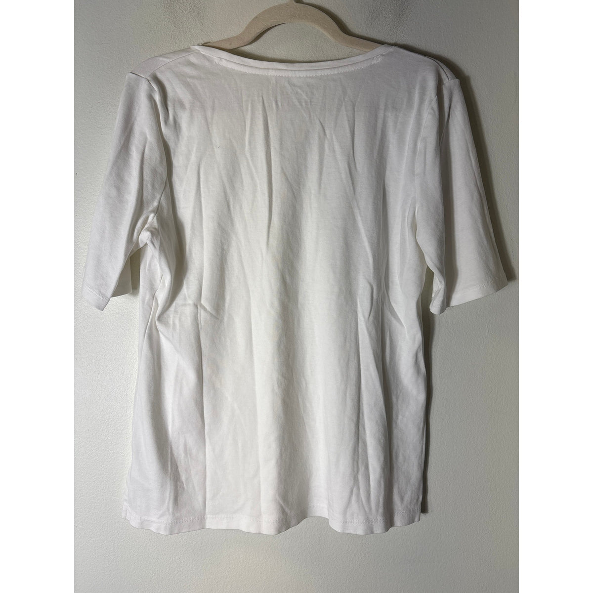Talbots Half Sleeve V-Neck Cotton Tee Shirt Sz L