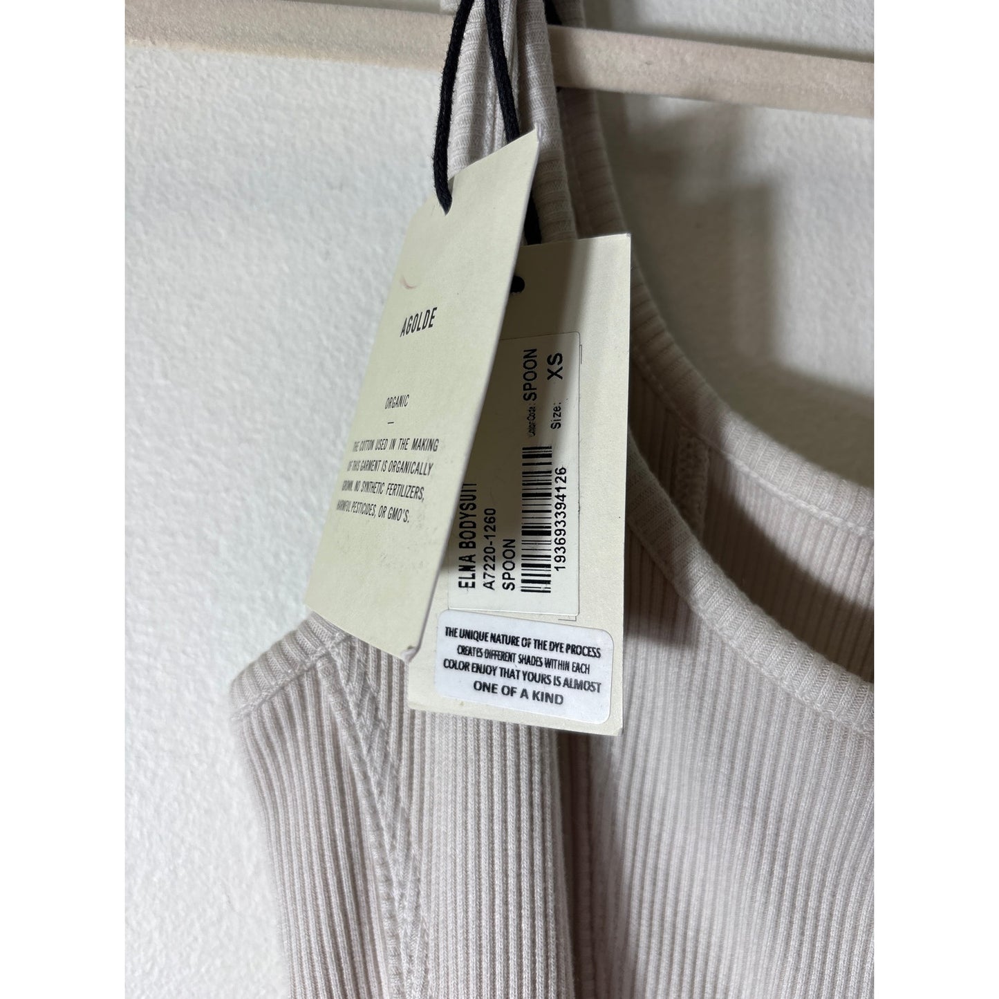 NWT Agolde Graige Sleeveless Ribbed "Elna" Body Suite Sz xs