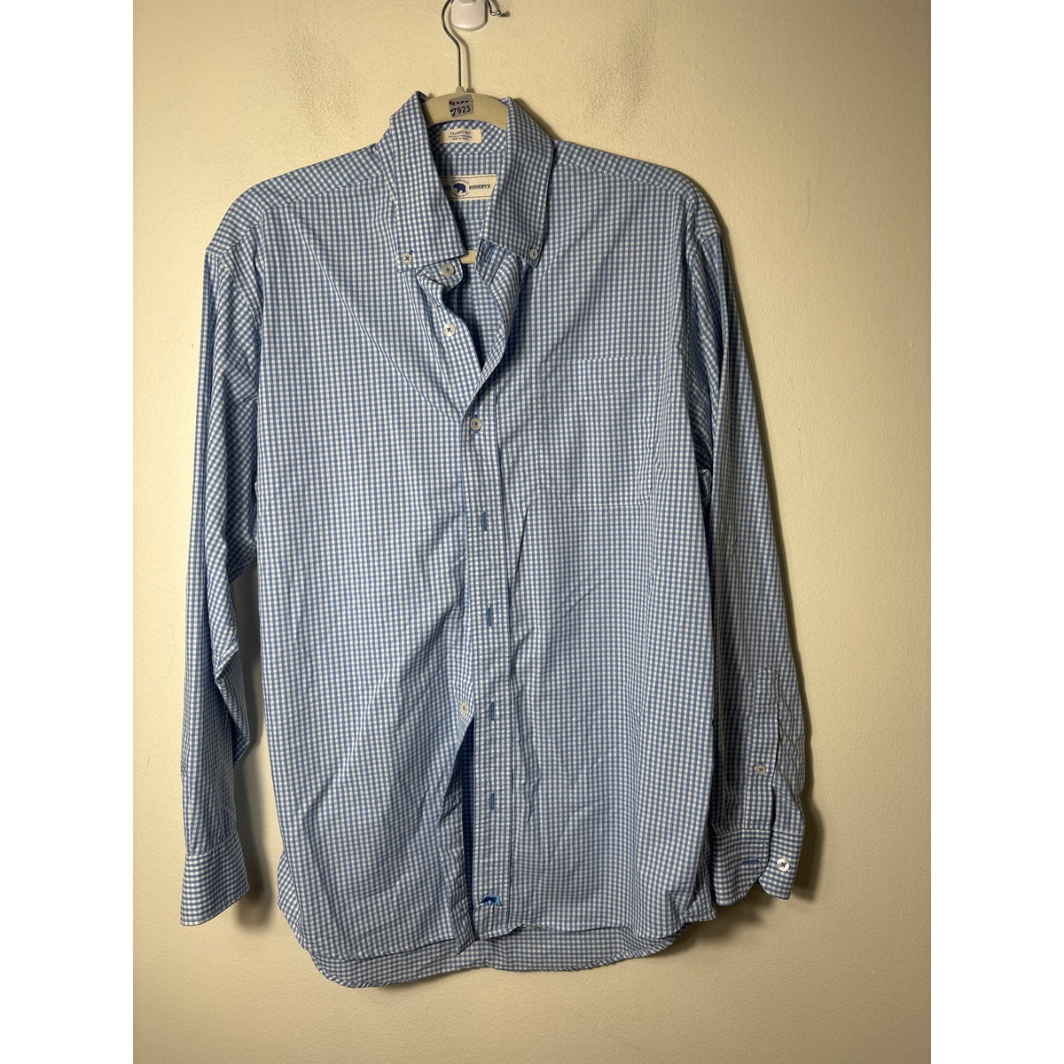 Men's Onward Reserve Blue White Check Long Sleeve Button Down Shirt Sz M