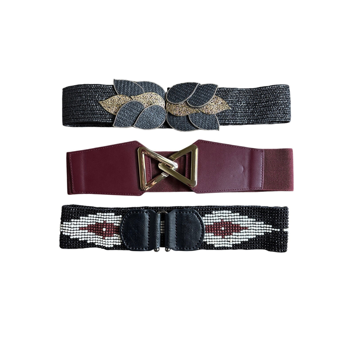 Bundle of 3 Elastic Waist Belts Sz One Size