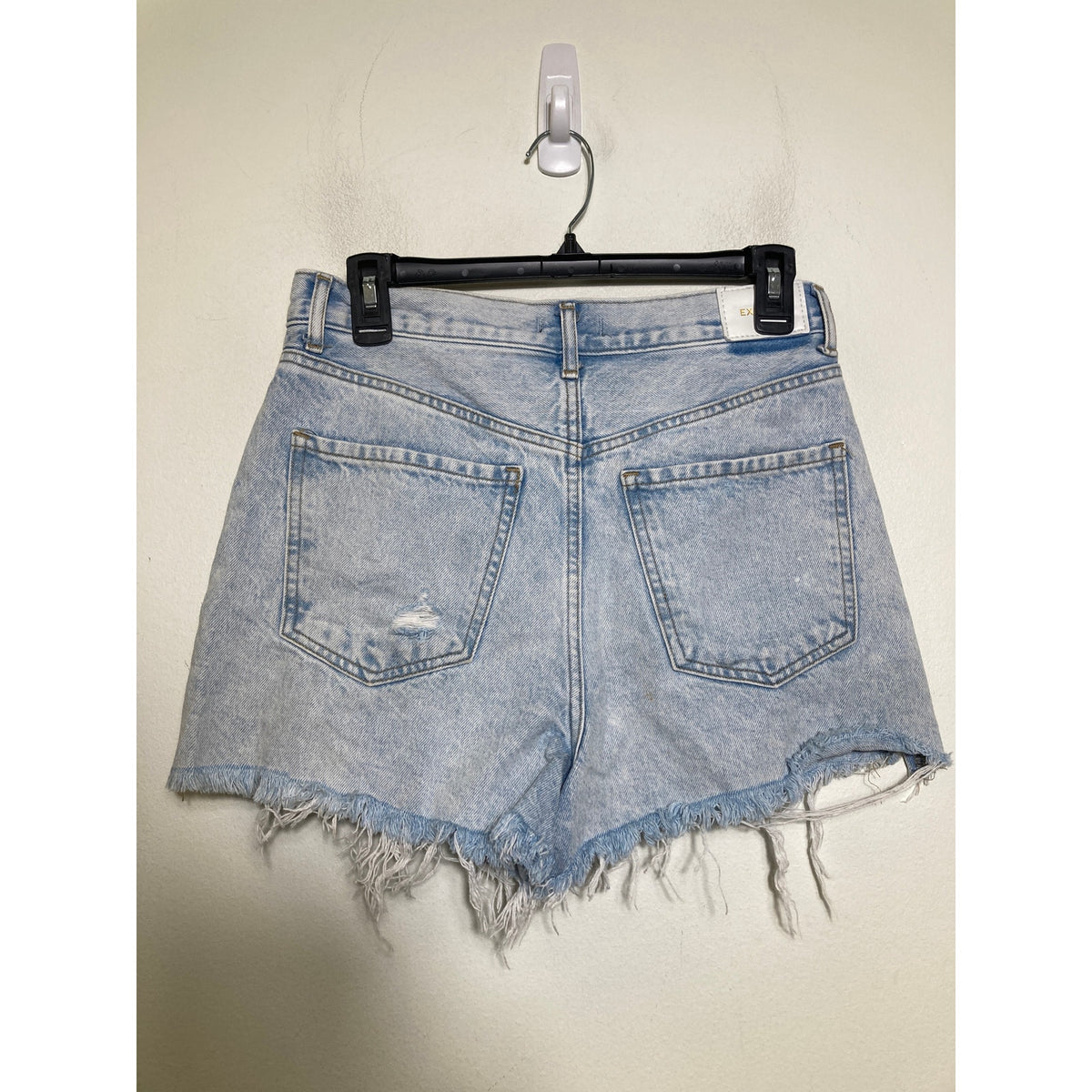 Express Light Blue Denim Button Fly High Rise Shorts Sz 4