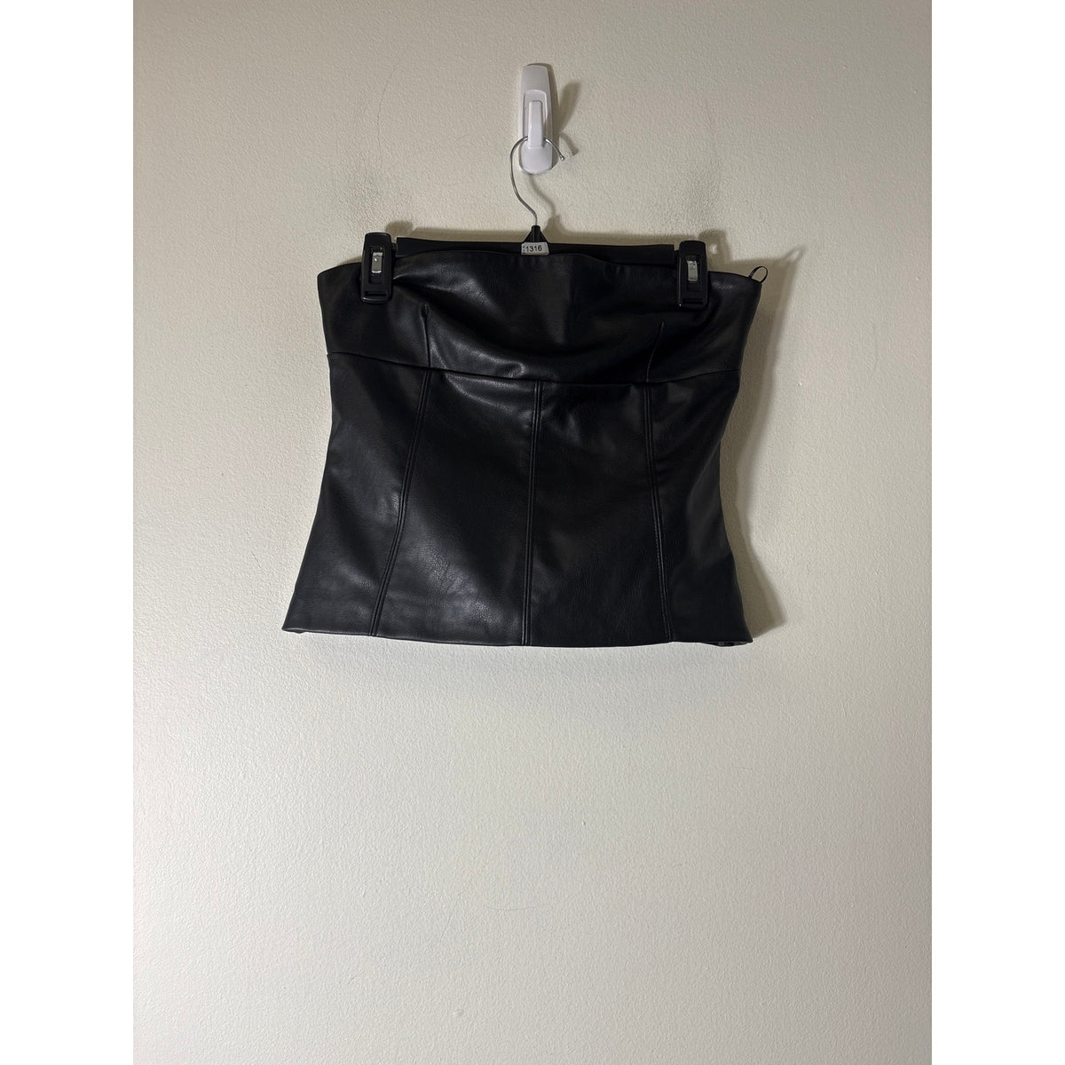 NWT Zara Faux Leather Strapless Top Sz S