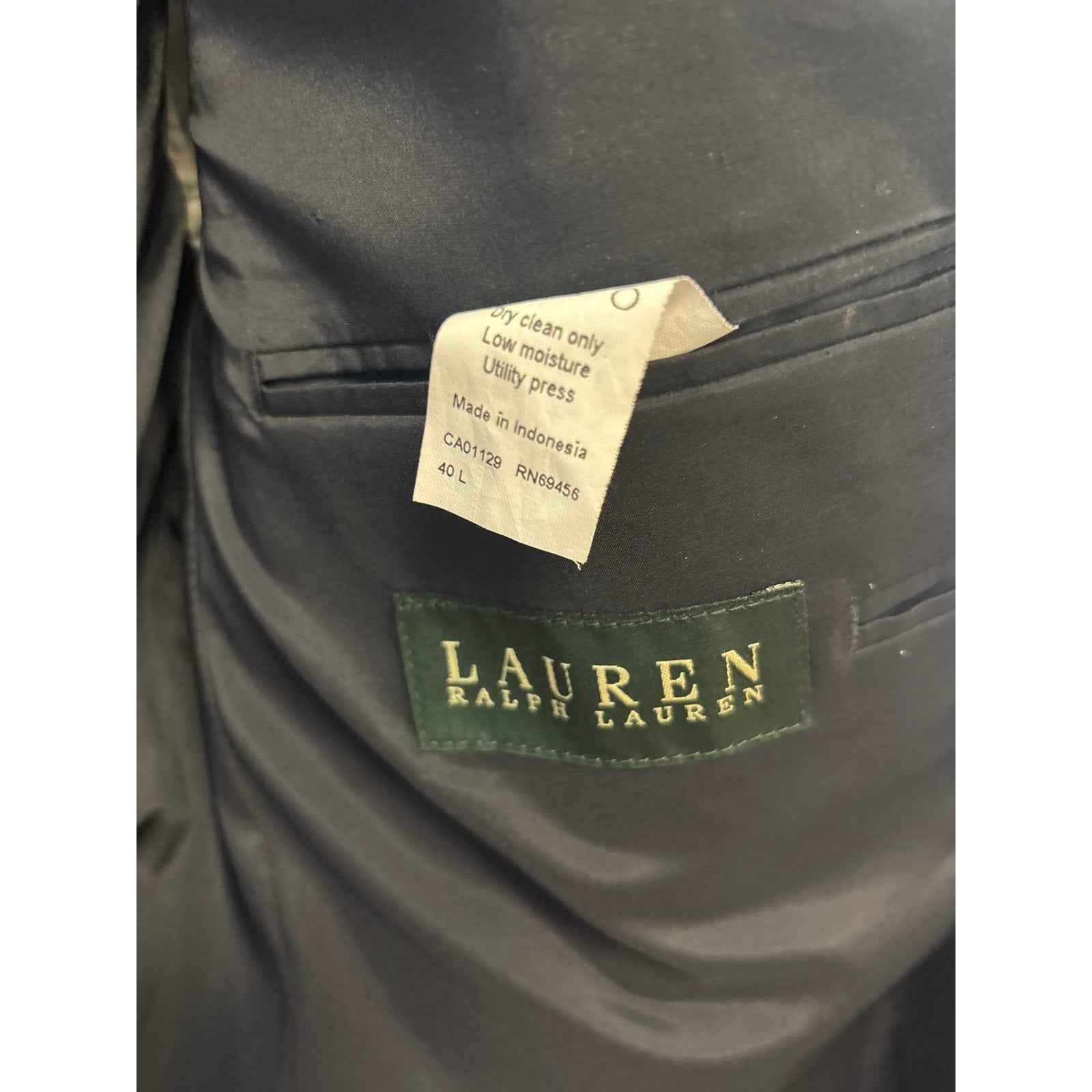 Men's Ralph Lauren Navy Blazer with Golf Button Sz 40L