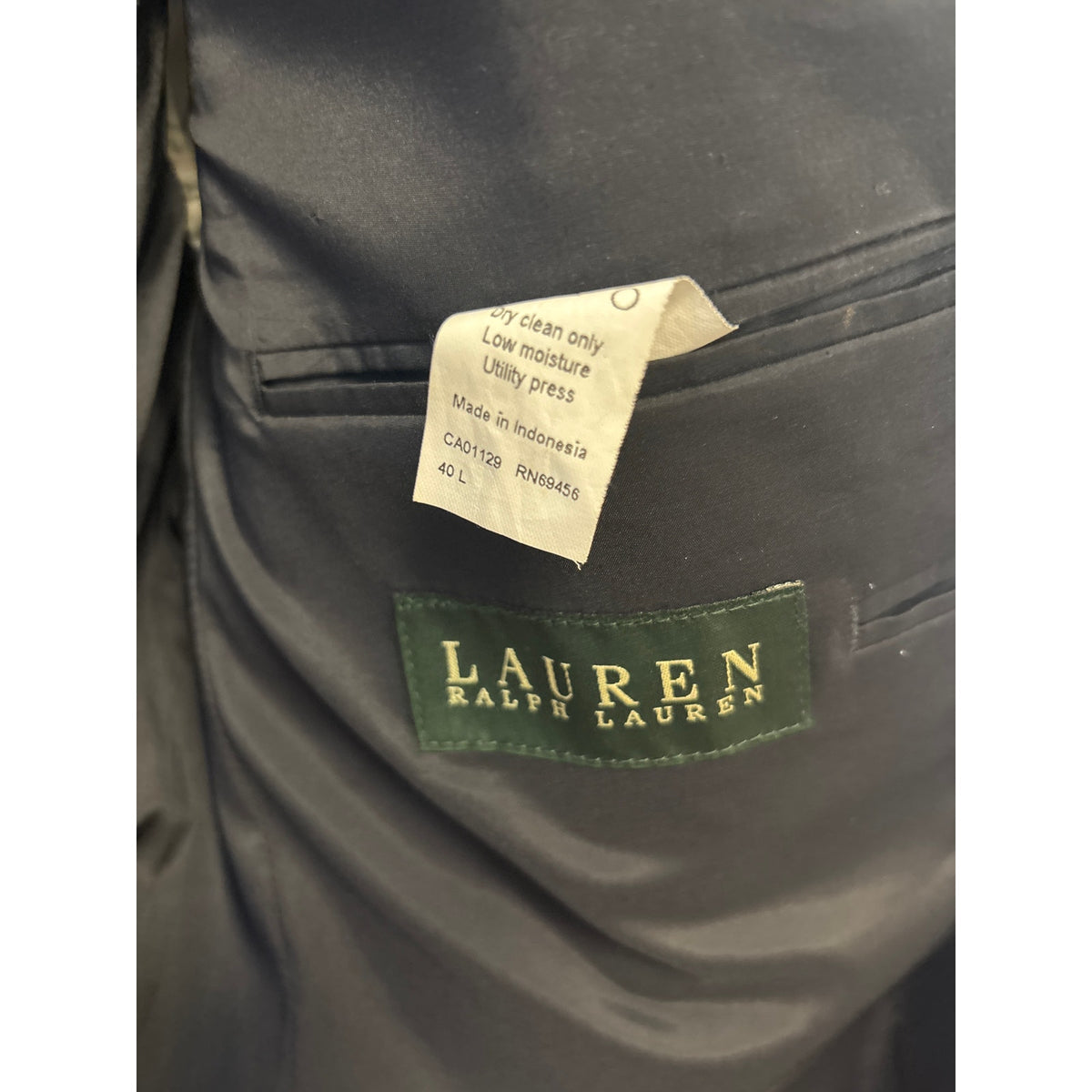 Men's Ralph Lauren Navy Blazer with Golf Button Sz 40L