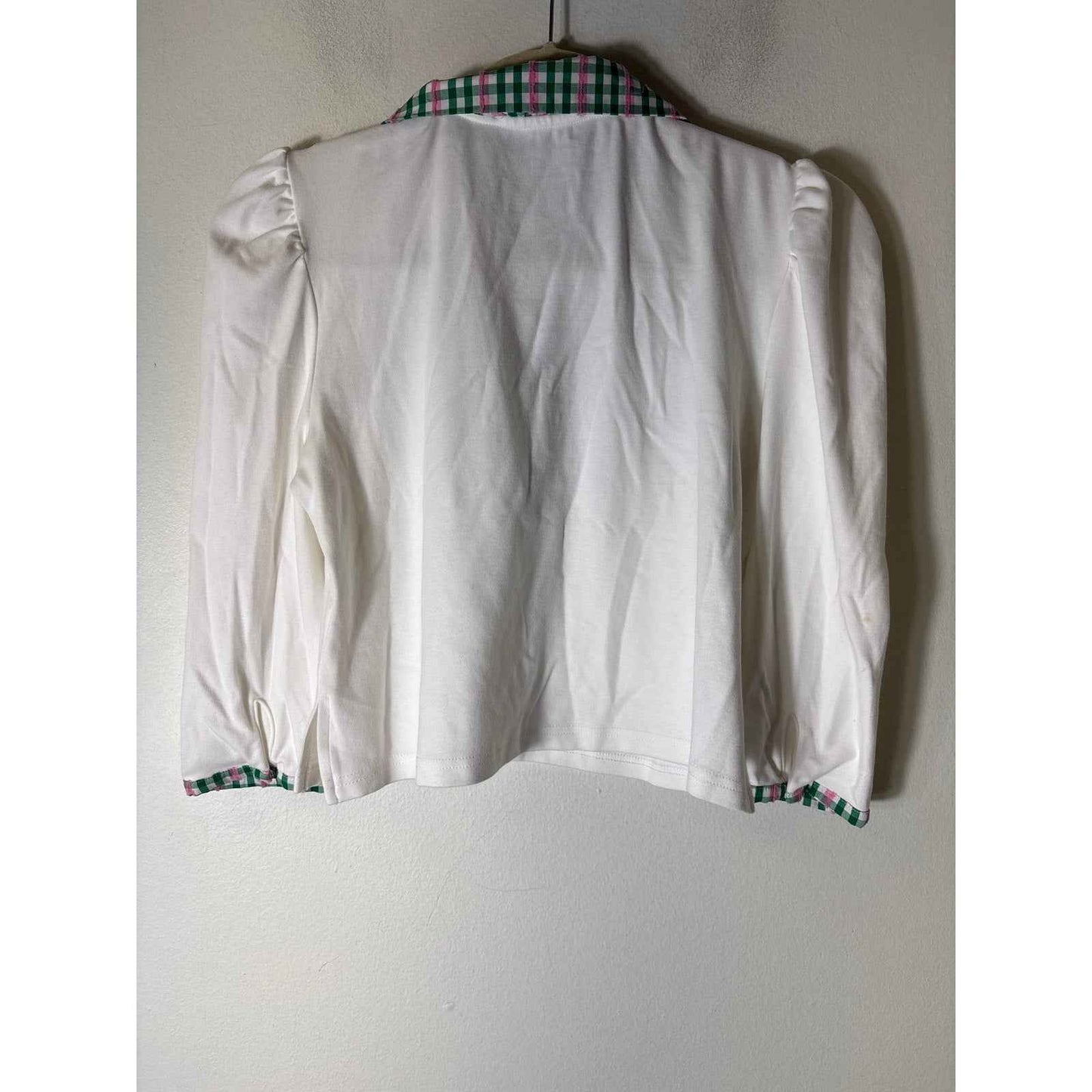 NWT Buru White Cropped Peter Pan Tee Sz S