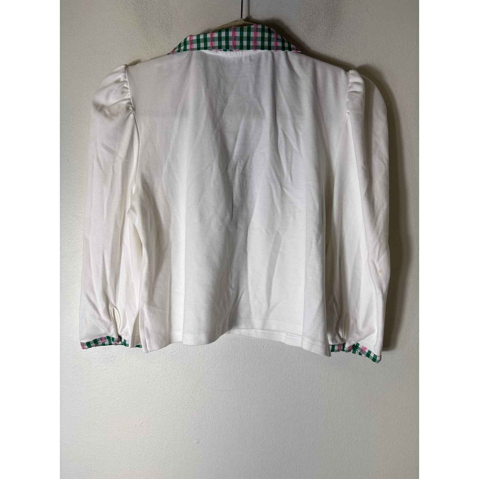 NWT Buru White Cropped Peter Pan Tee Sz S