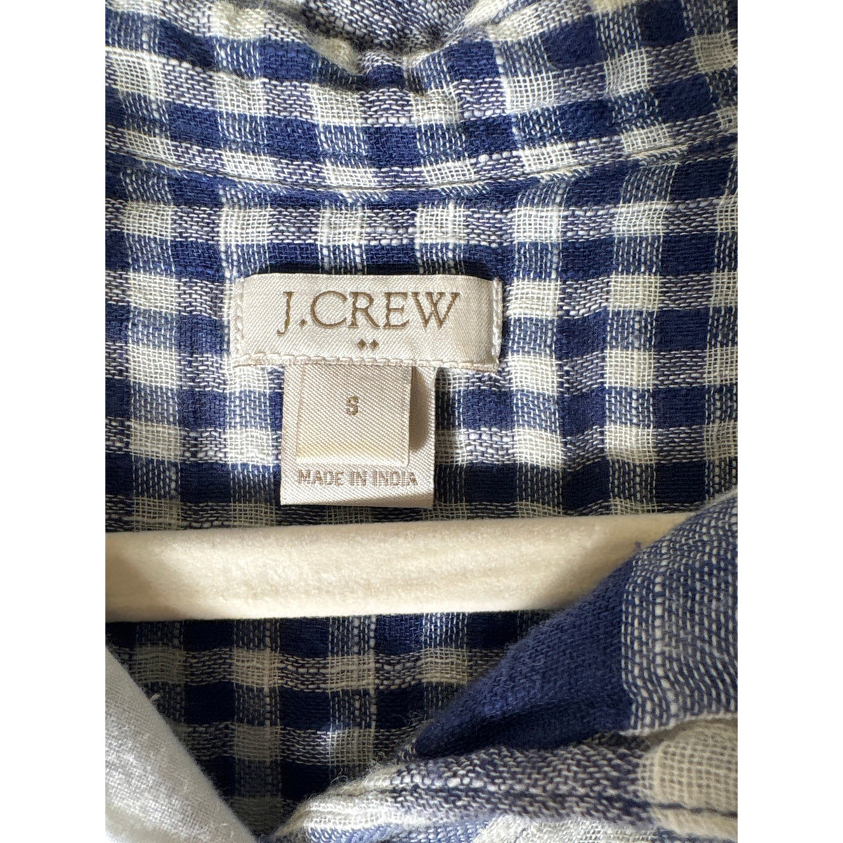 J. Crew Blue and White Check Cotton Cap Sleeve Dress Sz S