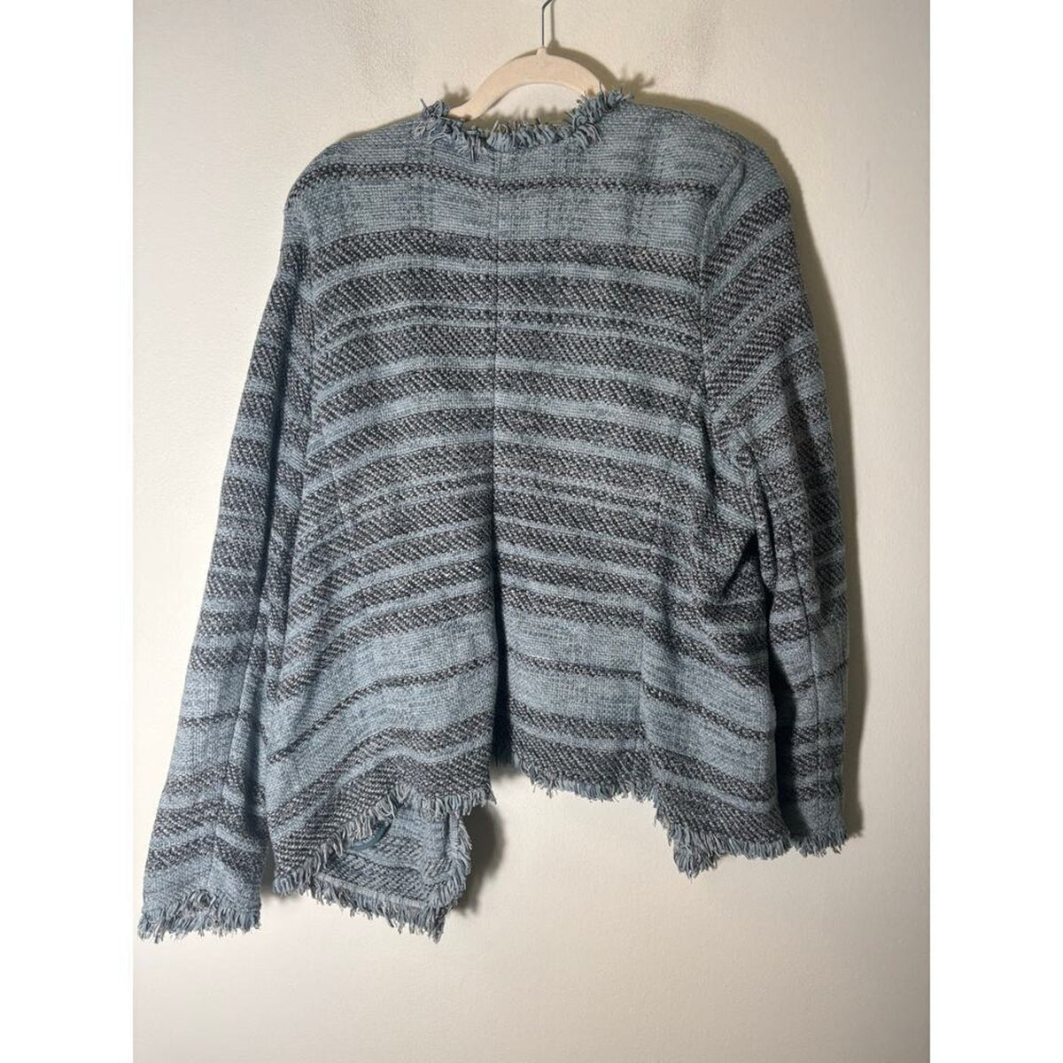 Nic + Zoe Blue Tweed Jacket Long Sleeve Open Front Size 1X
