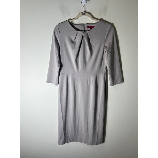 Emploi Light Gray Long Sleeve Midi Dress Sz S