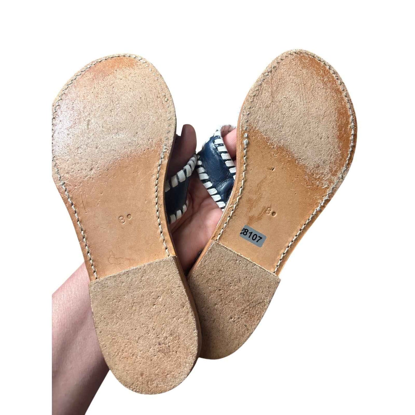 Palm Beach Sandals Navy and White Sz 8