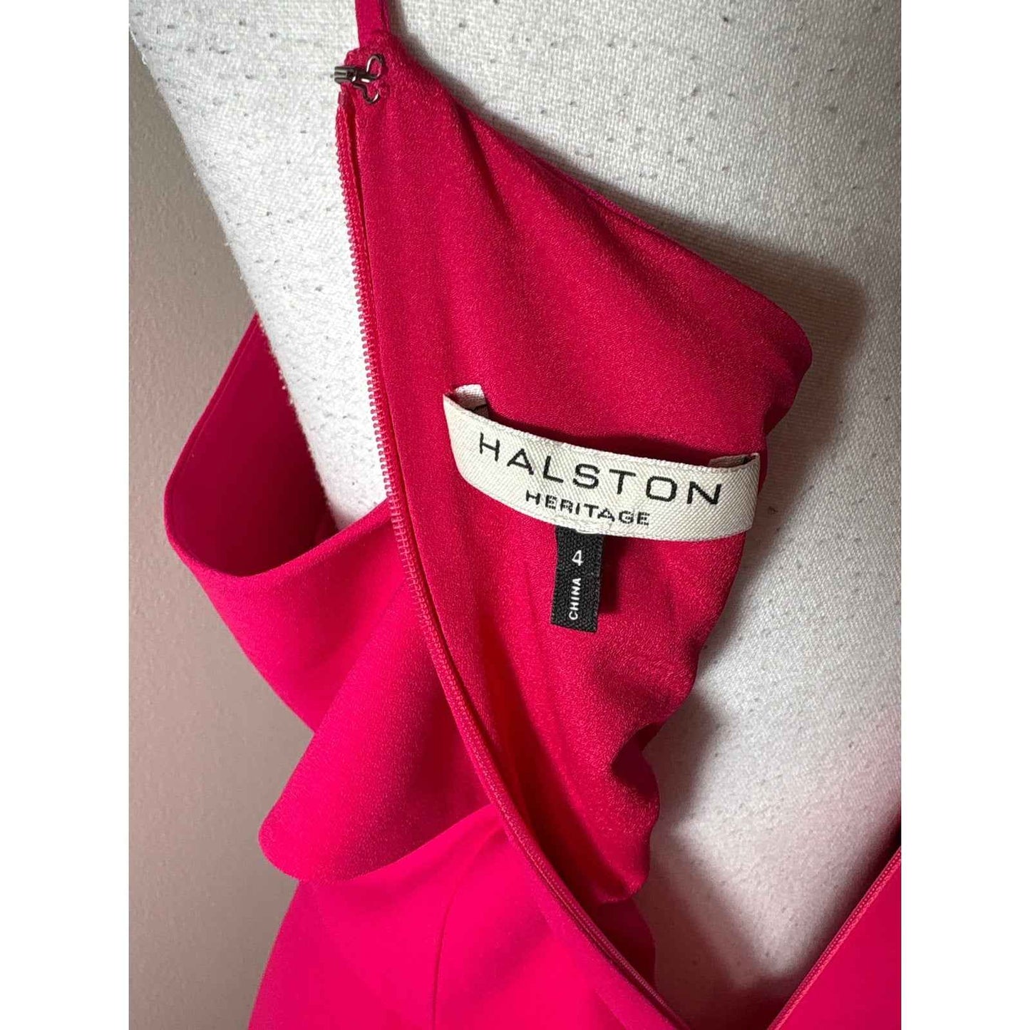 Halston Heritage Hot Pink Gown Sz 4