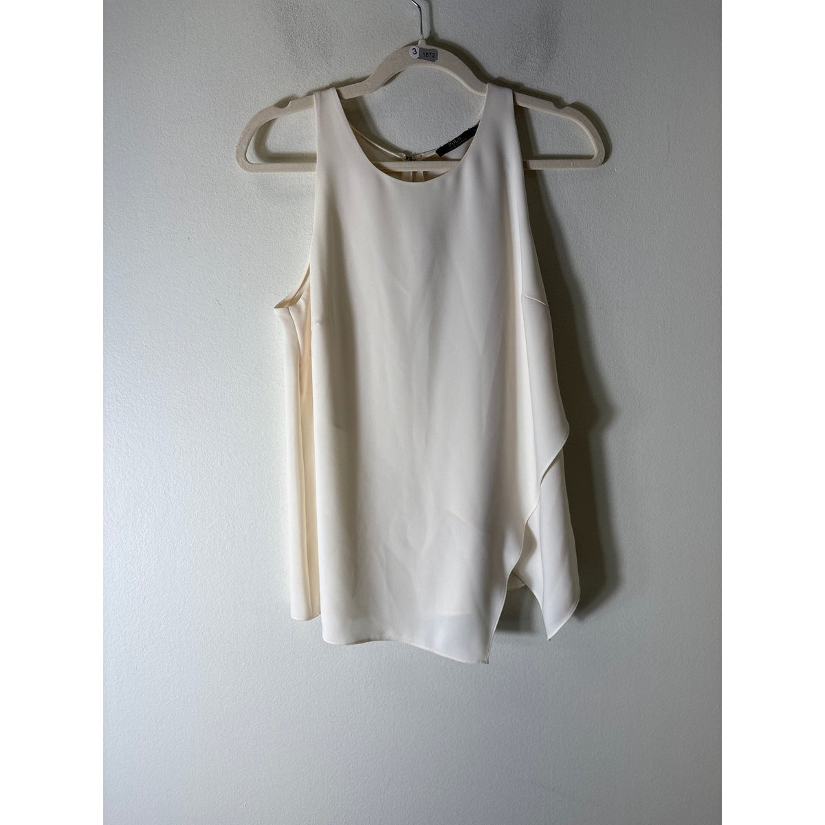 Polo Off White Sleeveless Asymmetrical Top Sz 6
