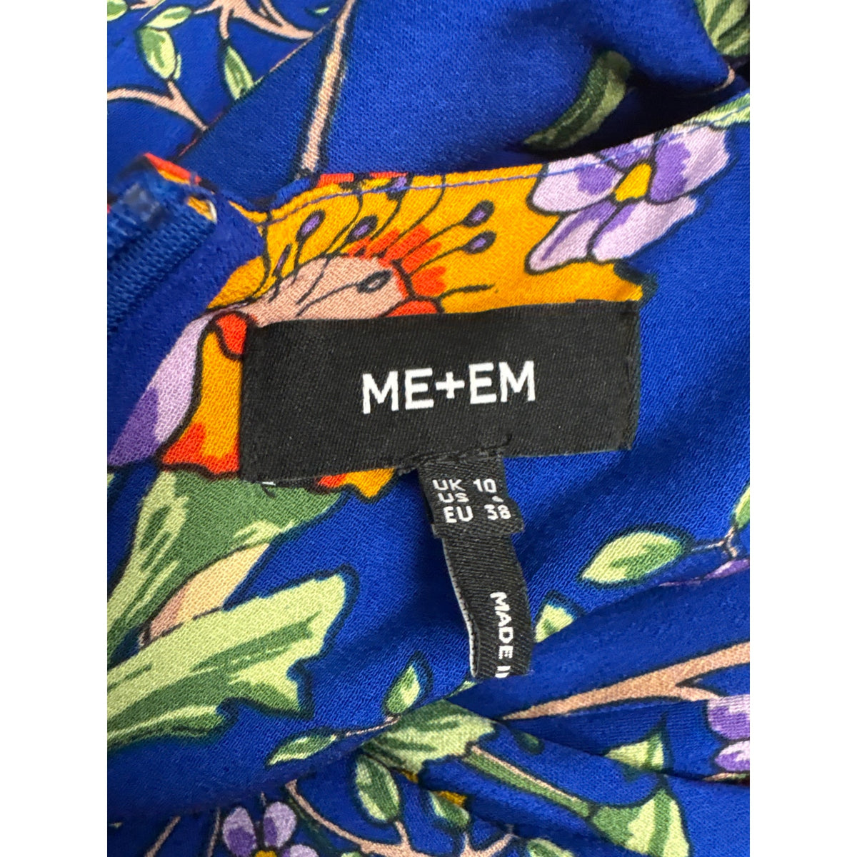 ME+EM Blue and Yellow Floral Maxi Dress Sz 10