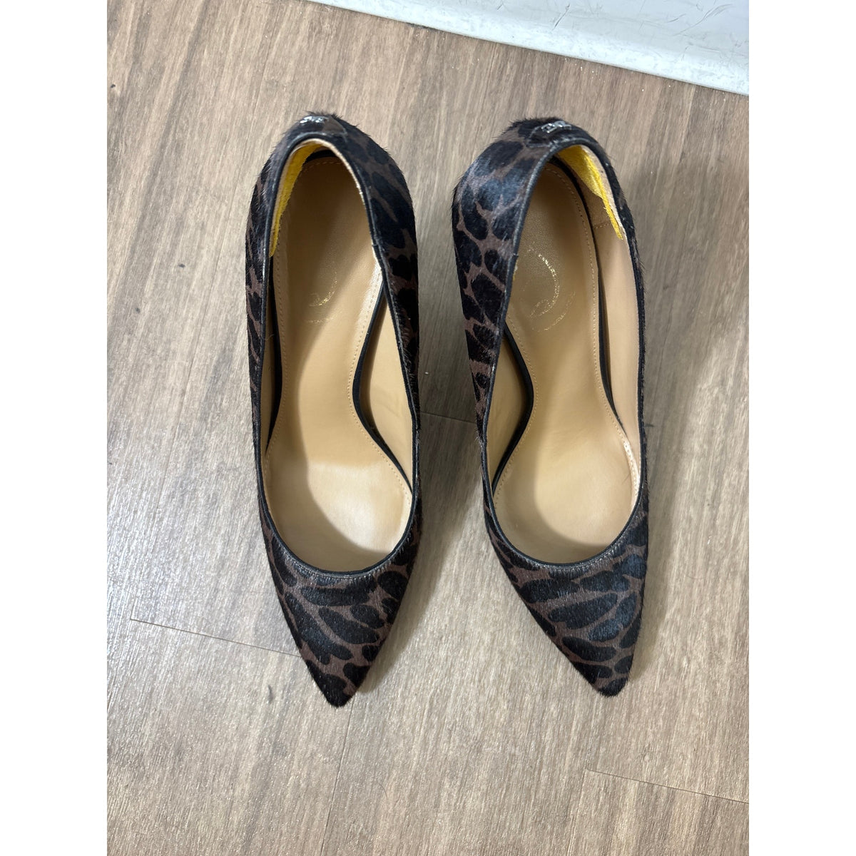 Sam Edelman Black and Brown Leapard Print Calf Hair Pumps Sz 8