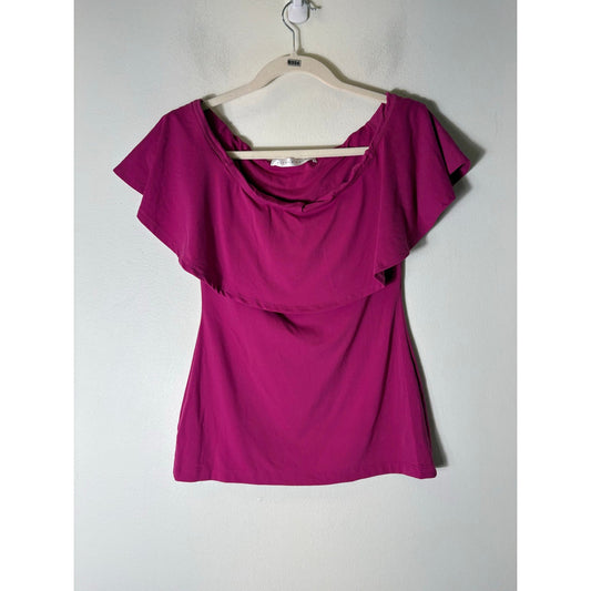 Susanna Monoco Magenta Off the Shoulder Top Sz XS