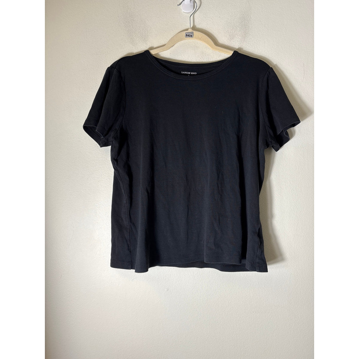 Lands End plain black basic Tshirt Sz L