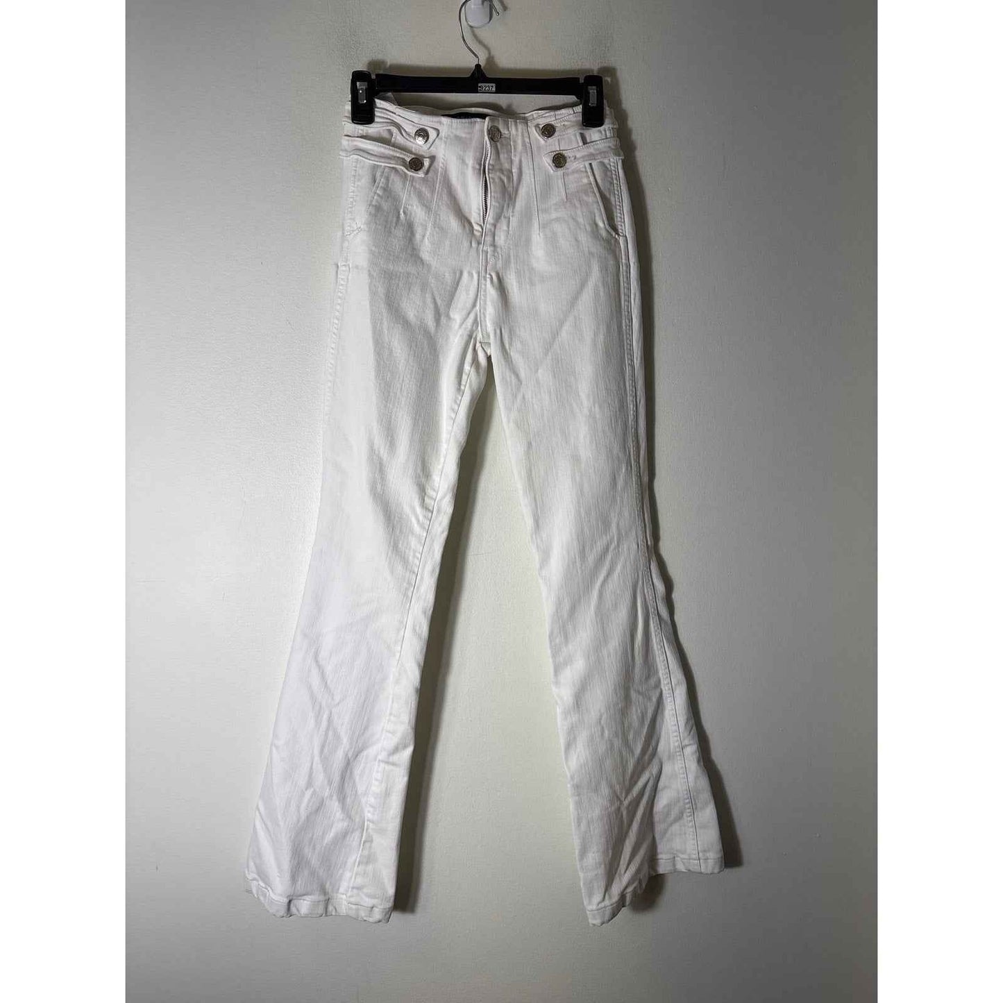 Veronica Beard White "Beverly Skinny Flare" High Rise Jeans Sz 25